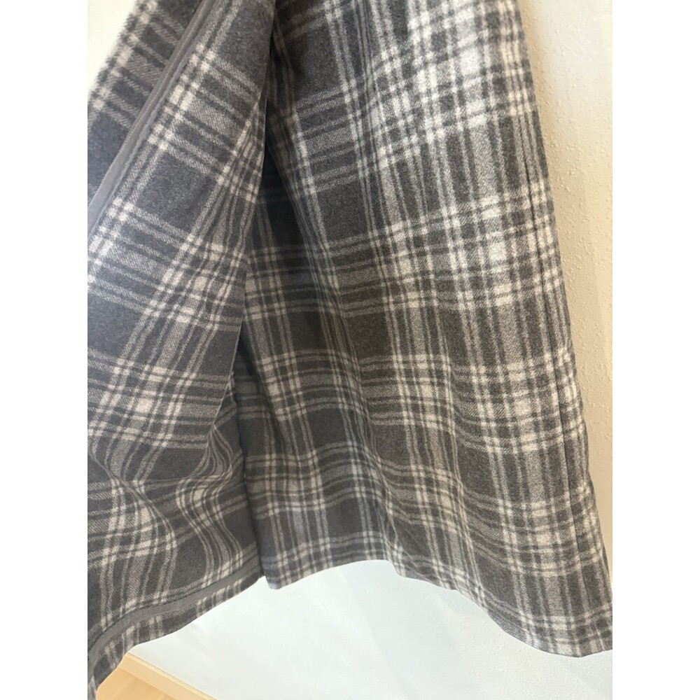 Vtg Vintage Field Gear Wool Plaid White Gray Maxi Long Wrap Skirt Women’s 10 - Picture 3 of 4